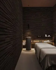 Luxury spa treatment room at Aquila Landing heli-ski lodge, Revelstoke BC